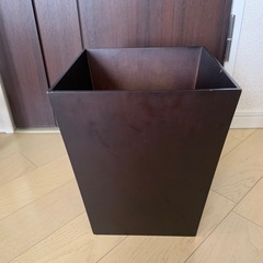 木製　ゴミ箱　ダークブラウンの画像
