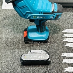 電動のこぎり 21V 充電式レシプロソー 無段変速 替刃8本 2個バッテリの画像