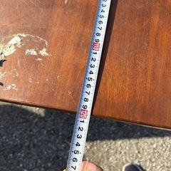 天板穴ありテーブル　茶　の画像