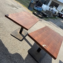 天板穴ありテーブル　茶　