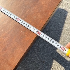 天板穴ありテーブル　茶　の画像