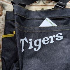 500円　未使用　阪神タイガースファンクラブ　デニム風バッグの画像