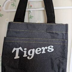 500円　未使用　阪神タイガースファンクラブ　デニム風バッグ