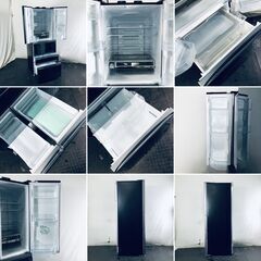 ID:rg220606 【自社配送エリア内限定】東芝 TOSHIBA 冷蔵庫 ファミリー 中古 2017年製 6ドア 509L ダイヤモンドミラー ファン式 観音開き GR-K510FWX(X)  【リユース品：状態B】【送料無料】【設置費用無料】の画像