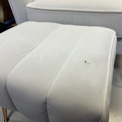 【ベルベットかわいい🤍】ALTROBENEオットマン付1人掛けソファの画像