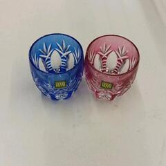 0514-357 HOYA　切子グラス　2点セット