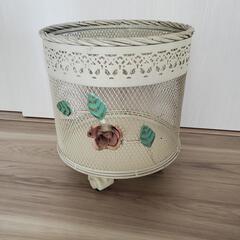 アンティーク調 イタリア製 アイアン プラントムーバー 植木鉢カバー 