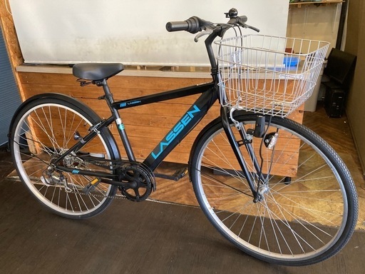 【前後タイヤ・前輪チューブ新品！】ダイナモライト　6段変速　27インチシティクロス　マットブラック