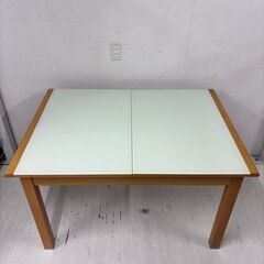 23772  伸長式 ダイニングテーブル 幅120～155 NITORI   ◆大阪市内・東大阪市他 6,000円以上ご購入で無料配達いたします！◆ ※高槻・枚方方面◆西宮・尼崎方面◆生駒方面　それぞれ条件付き無料配送あり！            の画像