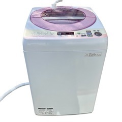 【分解洗浄中古品】SGB-ESGV80MP/洗濯機/8.0kg/SHARP/シャープ/ES-GV80M-P/Ag+イオンコート/風乾燥/2015年製/穴なし槽/インバーター搭載