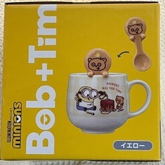 プレミアム スプーン付き マグカップ イエロー ボブ&ティム ミニオンズの画像