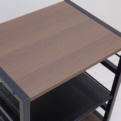 山善(YAMAZEN) デスク サイドワゴン 幅53×奥行40×高さ63cm A4対応 キャスター付き 天板・棚板高さ調節可能 棚 ラックの画像