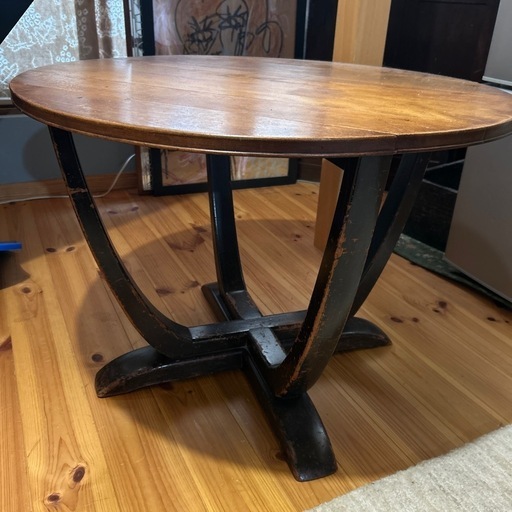 アンティーク　カフェテーブル　円型　サイドテーブル　ちゃぶ台