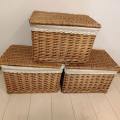 ★籐のかご×3個★