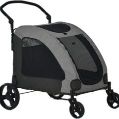 【新品未開封】大型犬対応ペットカート（グレー）耐荷重50kg  ...
