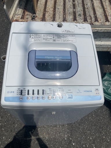 北九州市内配送無料　保証付き 日立　NW-T74-A　ヤマダ電機オリジナルモデル　全自動洗濯機　「白い約束」（洗濯7.0kg）　ブルー