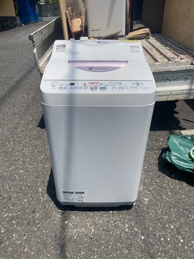 北九州市内配送無料　保証付き シャープ SHARP たて型洗濯乾燥機（6.0kg） ピンク系 ES-TG60L