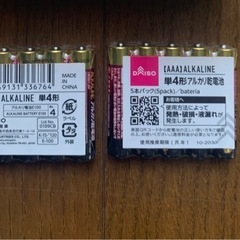 単4アルカリ電池10本セットで