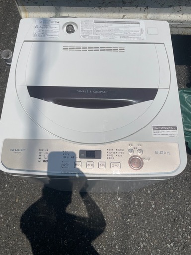 北九州市内配送無料　保証付き 全自動洗濯機 ブラウン系 ES-GE6E-T [洗濯6.0kg /乾燥機能無 /上開き] 