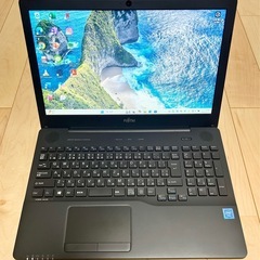 美品 富士通 ノートパソコン 大画面 新品SSD 500GB W...