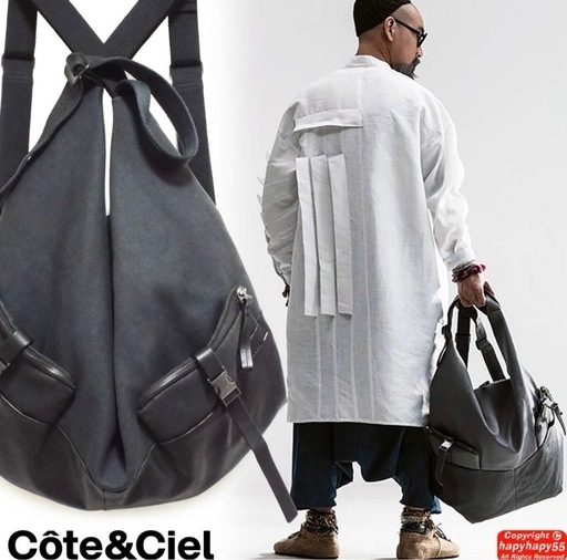 定価7.5万■Cote&Ciel GANGES 多機能バッグ キャンバスｘレザー◆リュック ショルダー トート Yohji Yamamoto ヨウジヤマモト GroundY Y-3