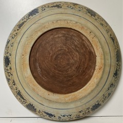 元時代 青花 魚藻文葵口大盤 唐物 箱付き 陶磁器 中国美術