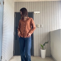 ⭕️茶色ブラウス
