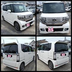 激安ホンダ N BOXカスタムターボ 車検2年 両側パワスラ パールホワイトの画像