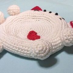 ◆◆◆可愛い猫の編みぐるみ小物入れ　コースター　ハンドメイド◆◆◆の画像