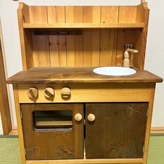 木製キッチンセットと調理器具セット