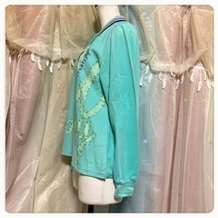 ꒰WOODYWORLD SPORTS꒱長袖ポロシャツ 水色系 トップス 夢可愛いの画像