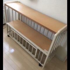 スヌーピー　ベビーベッド　収納棚　２wayの画像