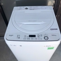 NO B189 🌈福岡市内配送設置無料✨🌈シャープ SHARP 全自動洗濯機 幅56.5cm(ボディ幅52.0cm) 5.5kg ステンレス槽 ホワイト系 ES-GE5D-Wの画像