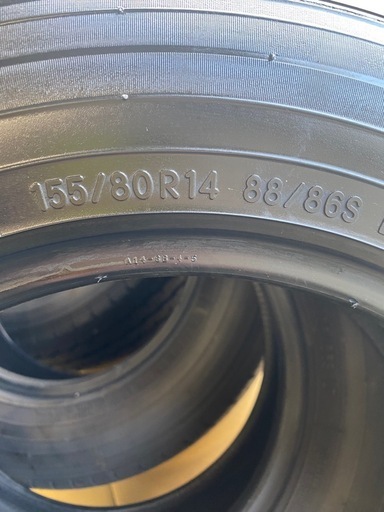 バン用155/80R14 88/86 S サマータイヤ4本セット新古新品バルブ付