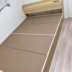 モダンデコ ダブルベッド コンセント・収納付き