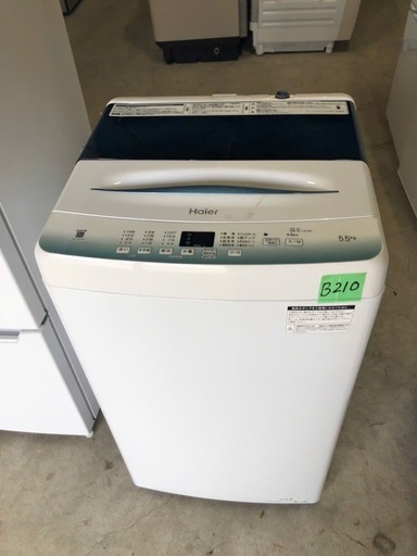 NO B210 🌈福岡市内配送設置無料✨🌈ハイアール 5.5kg 洗濯機 JW