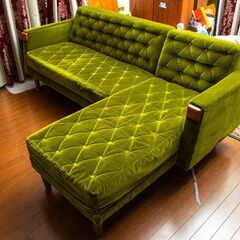 東京から 希少モデル グリーンモケット ソファ FURNITUR...