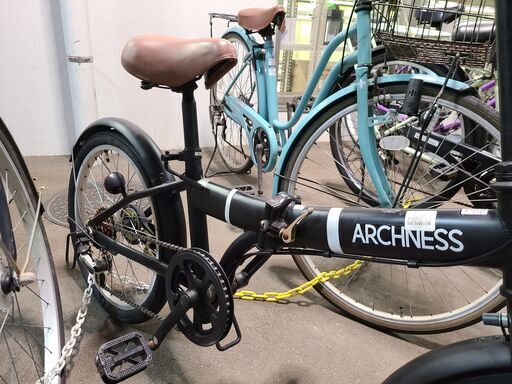 激安 超特価商店街  J9524折りたたみ自転車ARCHNESSブラック20インチ6段変速☆店頭に 自転車本体