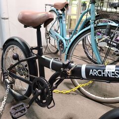 J9524 折りたたみ自転車 ARCHNESS ブラック 20インチ 6段変速 ☆店頭に