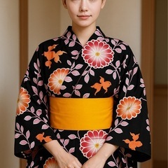 「浴衣＋帯セット 3点まとめ売り／夏祭り・花火・撮影用に◎」の画像
