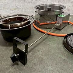 【SHINPO】 シンポ ガスコンロ こんろ機能付焼物器 焼肉 テーブルロースター埋込用 LPガス用 1LXC1C1L ④ 鍋対応 N0865の画像