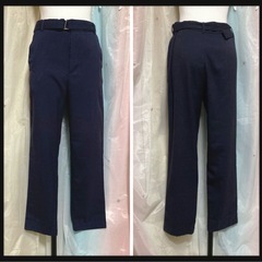 ꒰GU꒱ベルト付き スラックス パンツ 紺色 カジュアル フォーマルの画像