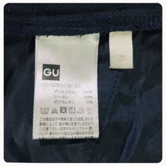 ꒰GU꒱ベルト付き スラックス パンツ 紺色 カジュアル フォーマルの画像