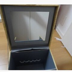 ★クロコ調 メイク ボックス 2段 化粧品 収納 ケース ベージュ 可愛い 収納ケース メイク道具 化粧小物の画像