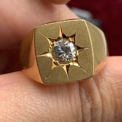 K18 印台　ダイヤリング　19.4g 0.621ct 約23号...