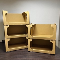 軽くて丈夫！段ボール製スタッキング収納ラック5個セット 