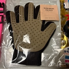 ペット用品4点セット グローブブラシ ネッククーラー ブラッシング手袋/中型犬首輪の画像