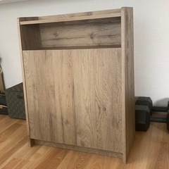 ダストボックス☆ゴミ箱☆棚☆ウッドペールストッカー☆ウォールナッ...