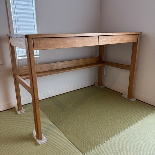 無印良品 オーク無垢材デスク（引出・足元棚付）