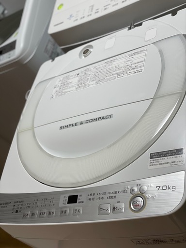 送料・設置込み可　洗濯機　7kg SHARP 2018年【分解クリーニング済み】